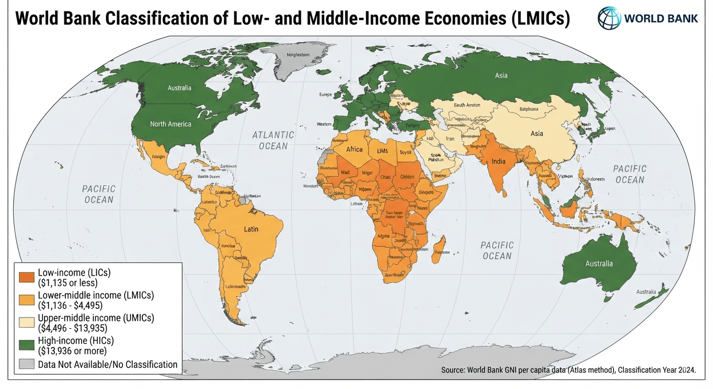 World Bank Classification of Low- and Middle-Income Economies Map